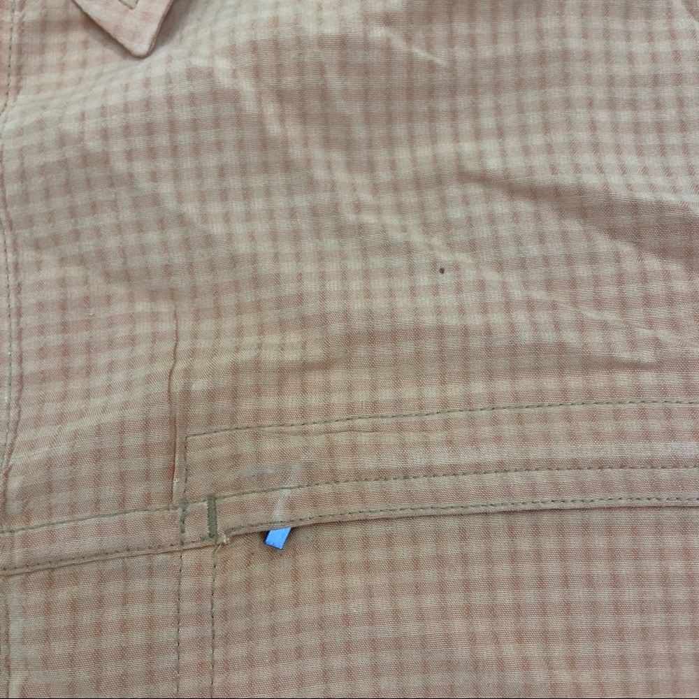TNF The North face orange tan picnic plaid shirt.  Size Large - Picture 3 of 8